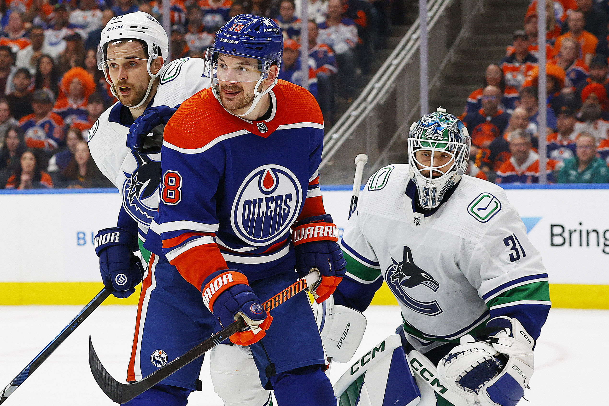 NHL: Stanley Cup Playoffs-Vancouver Canucks at Edmonton