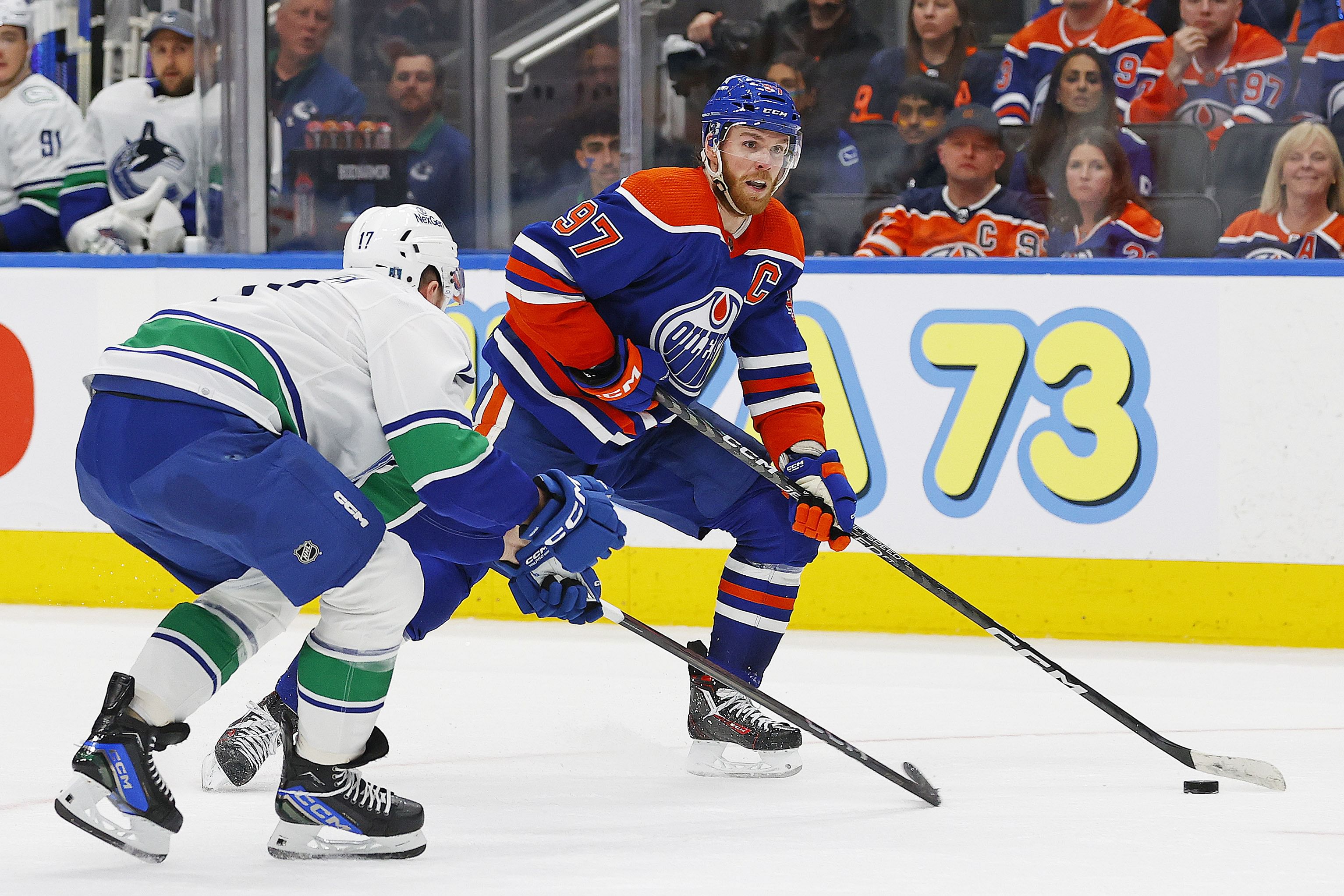 NHL: Stanley Cup Playoffs-Vancouver Canucks at Edmonton Oilers