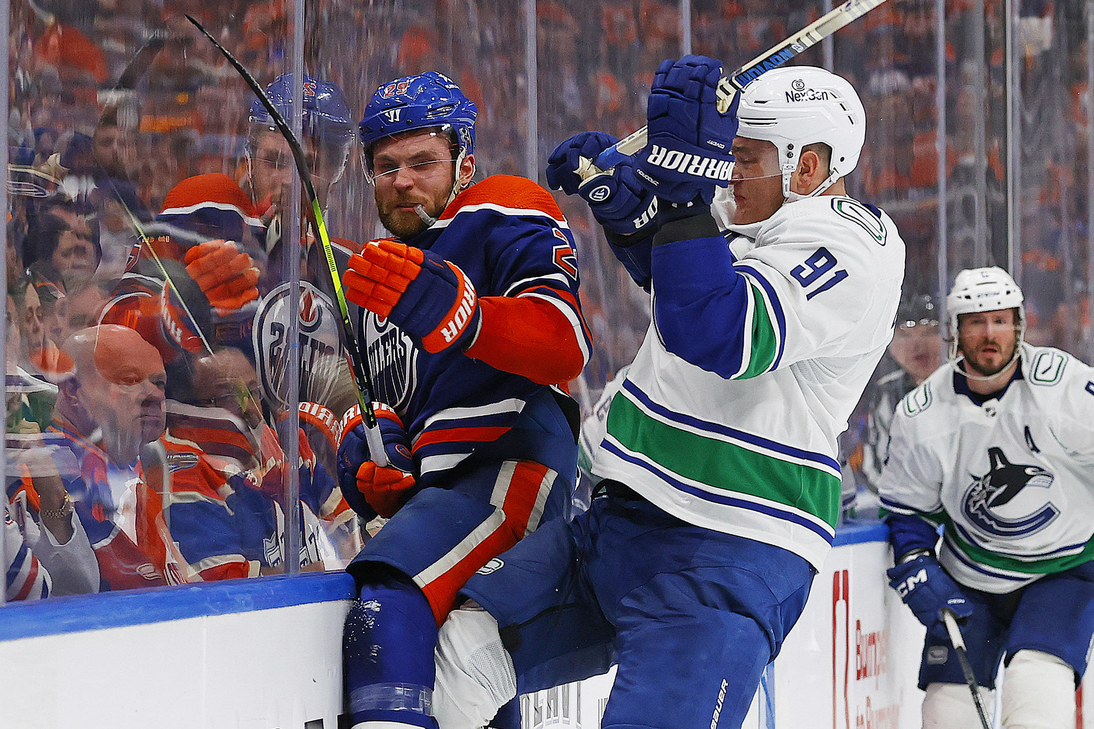 NHL: Stanley Cup Playoffs-Vancouver Canucks at Edmonton Oilers