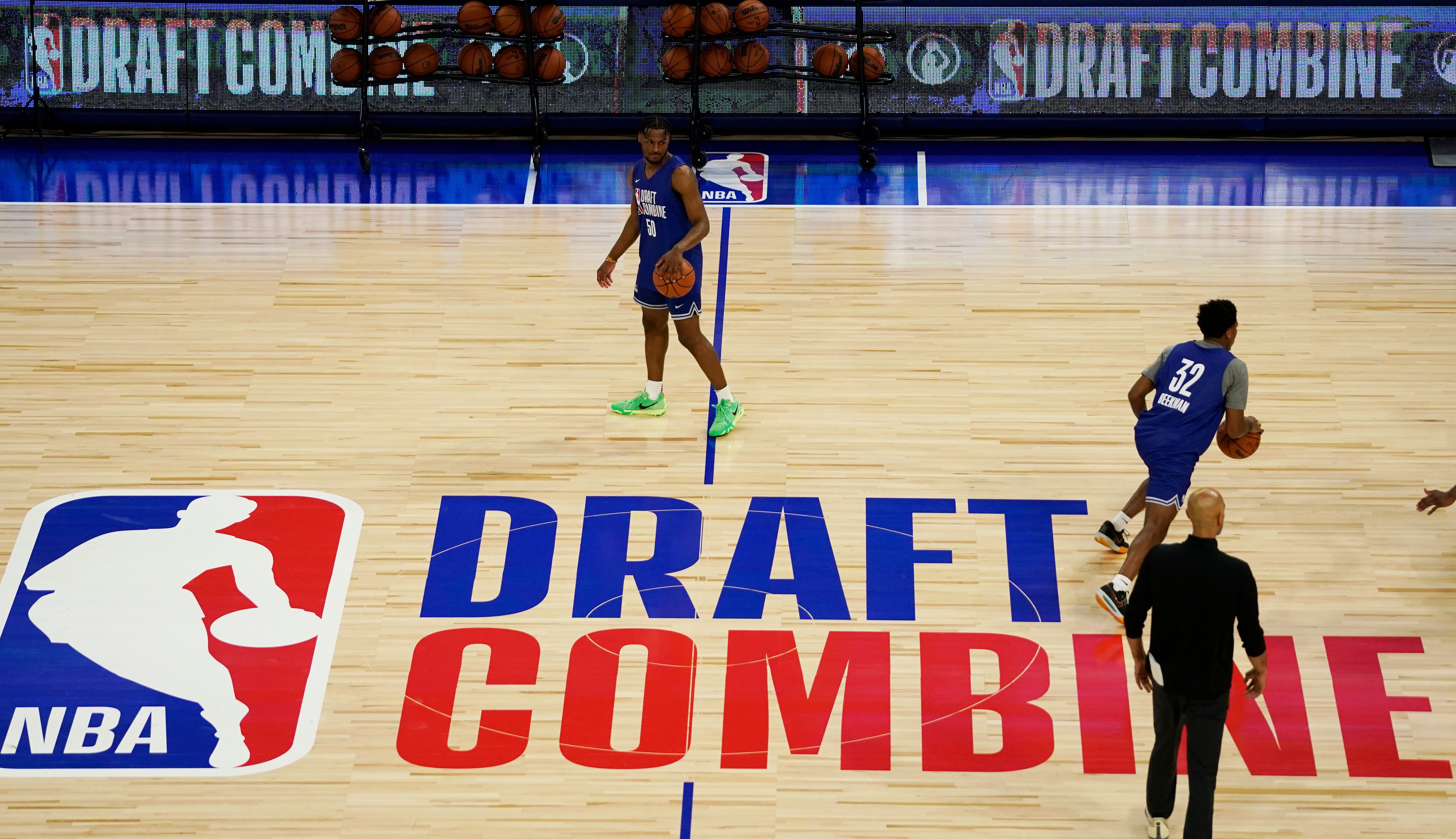 Bronny James (50) at the 2024 NBA Draft Combine