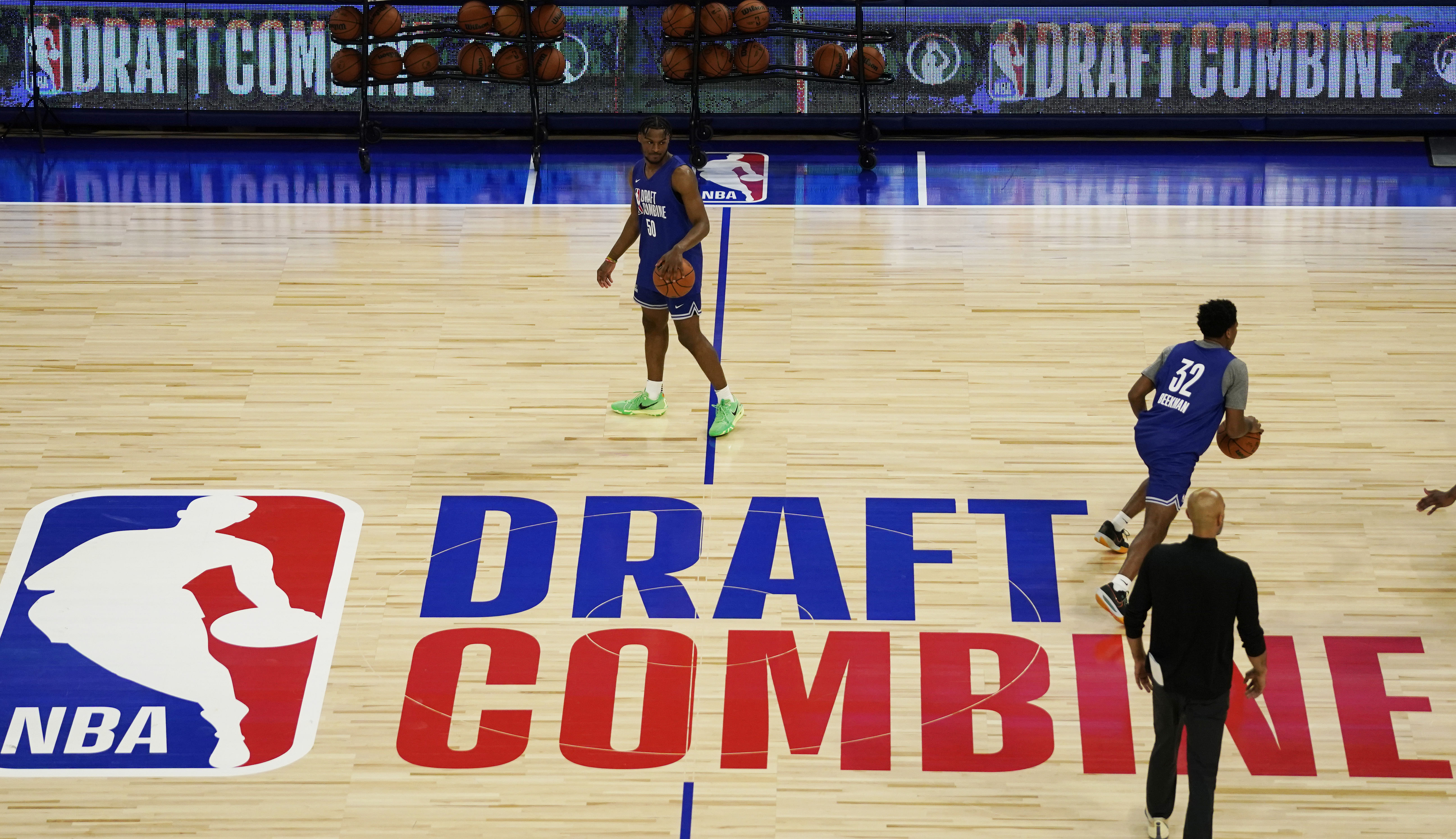 Bronny James (50) at the 2024 NBA Draft Combine