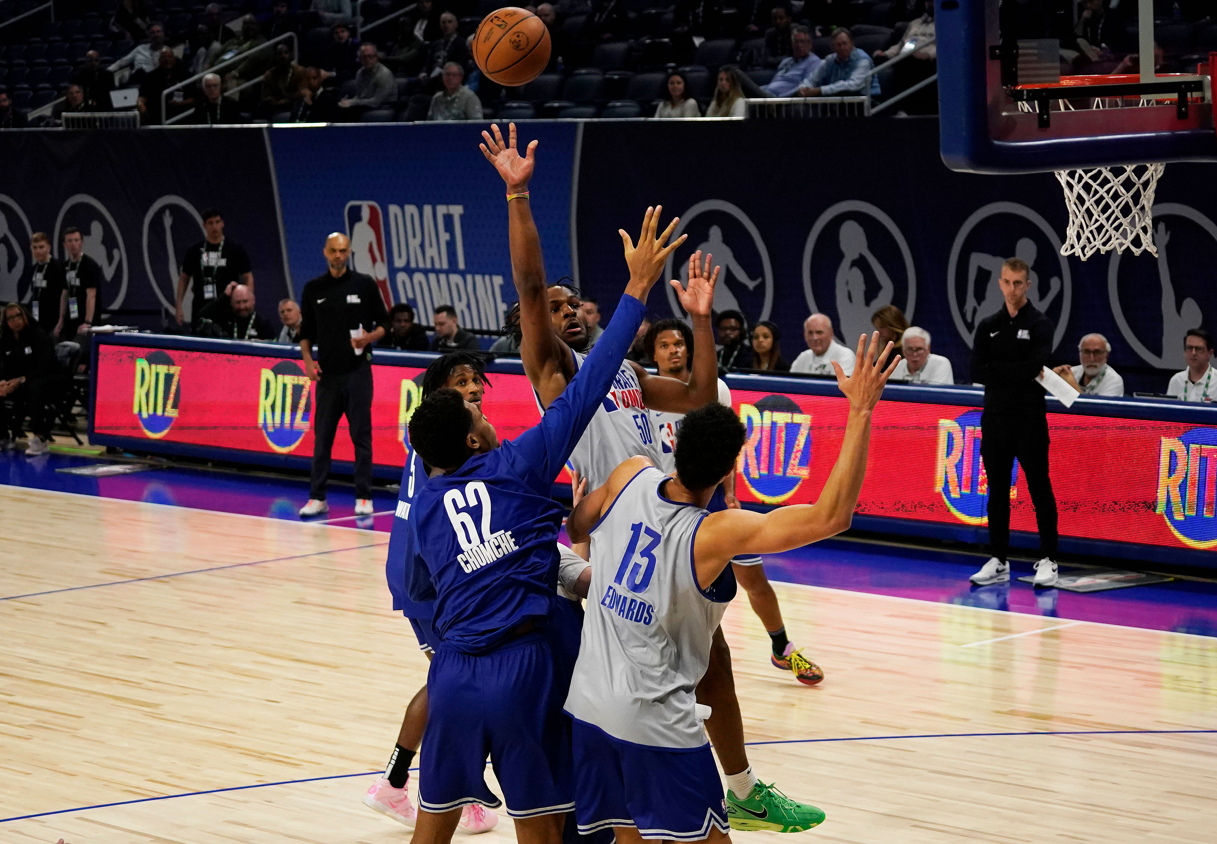 Bronny James scored four points and grabbed four rebounds in 19 minutes in an NBA Draft Combine scrimmage on Tuesday