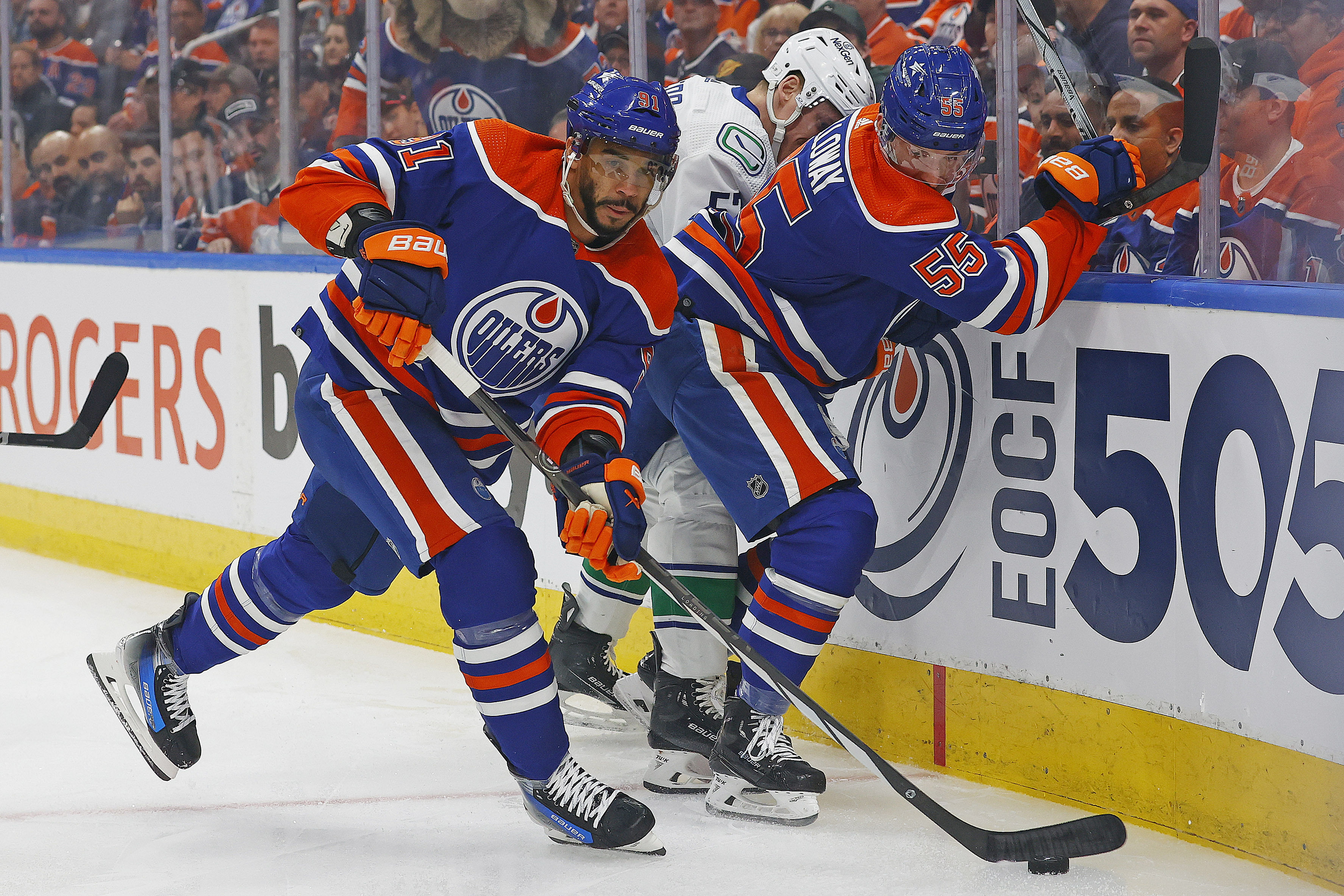 NHL: Stanley Cup Playoffs-Vancouver Canucks at Edmonton Oilers