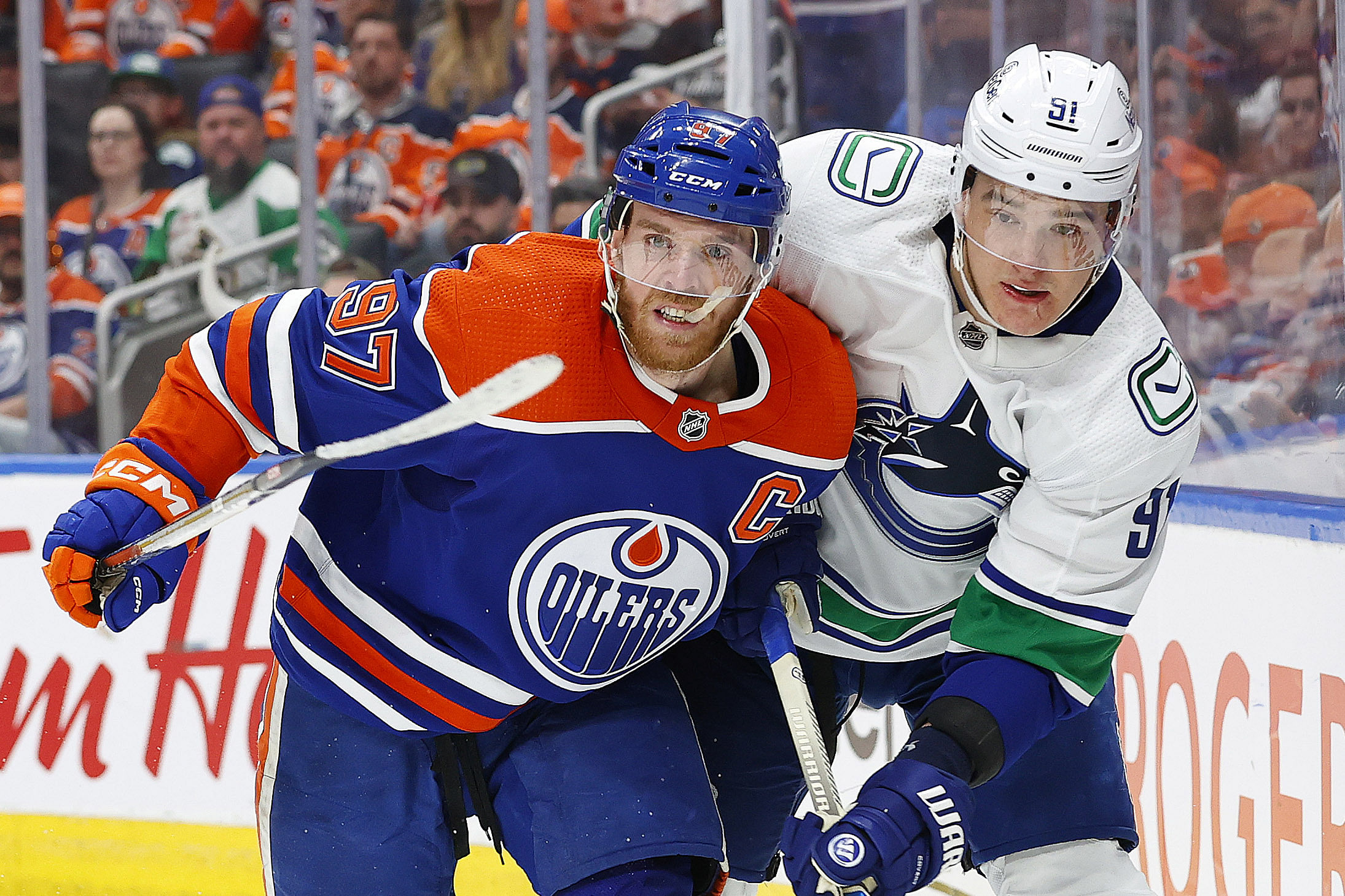 NHL: Stanley Cup Playoffs-Vancouver Canucks at Edmonton Oilers