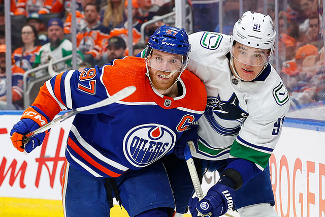 NHL: Stanley Cup Playoffs-Vancouver Canucks at Edmonton Oilers