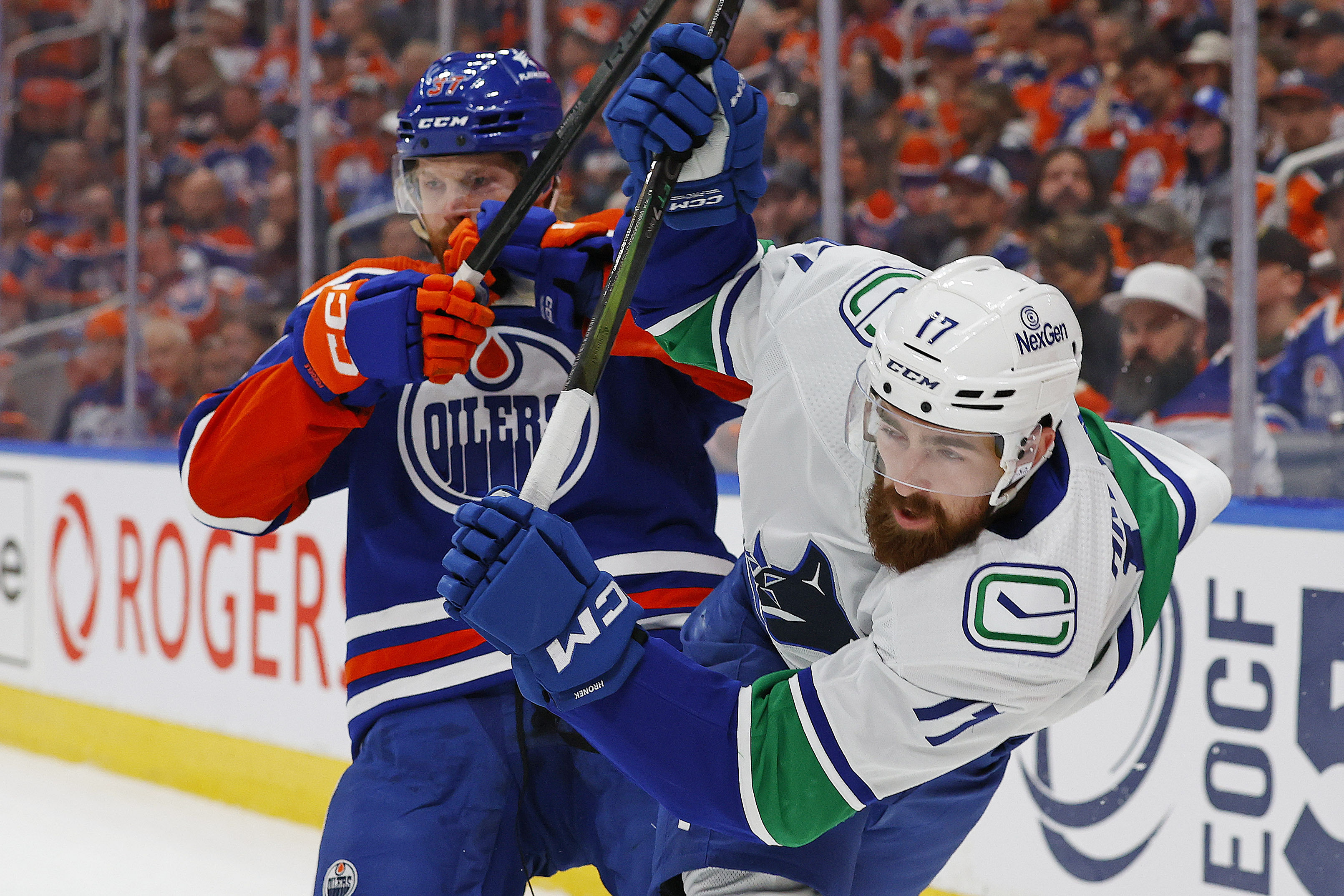 NHL: Stanley Cup Playoffs-Vancouver Canucks at Edmonton Oilers