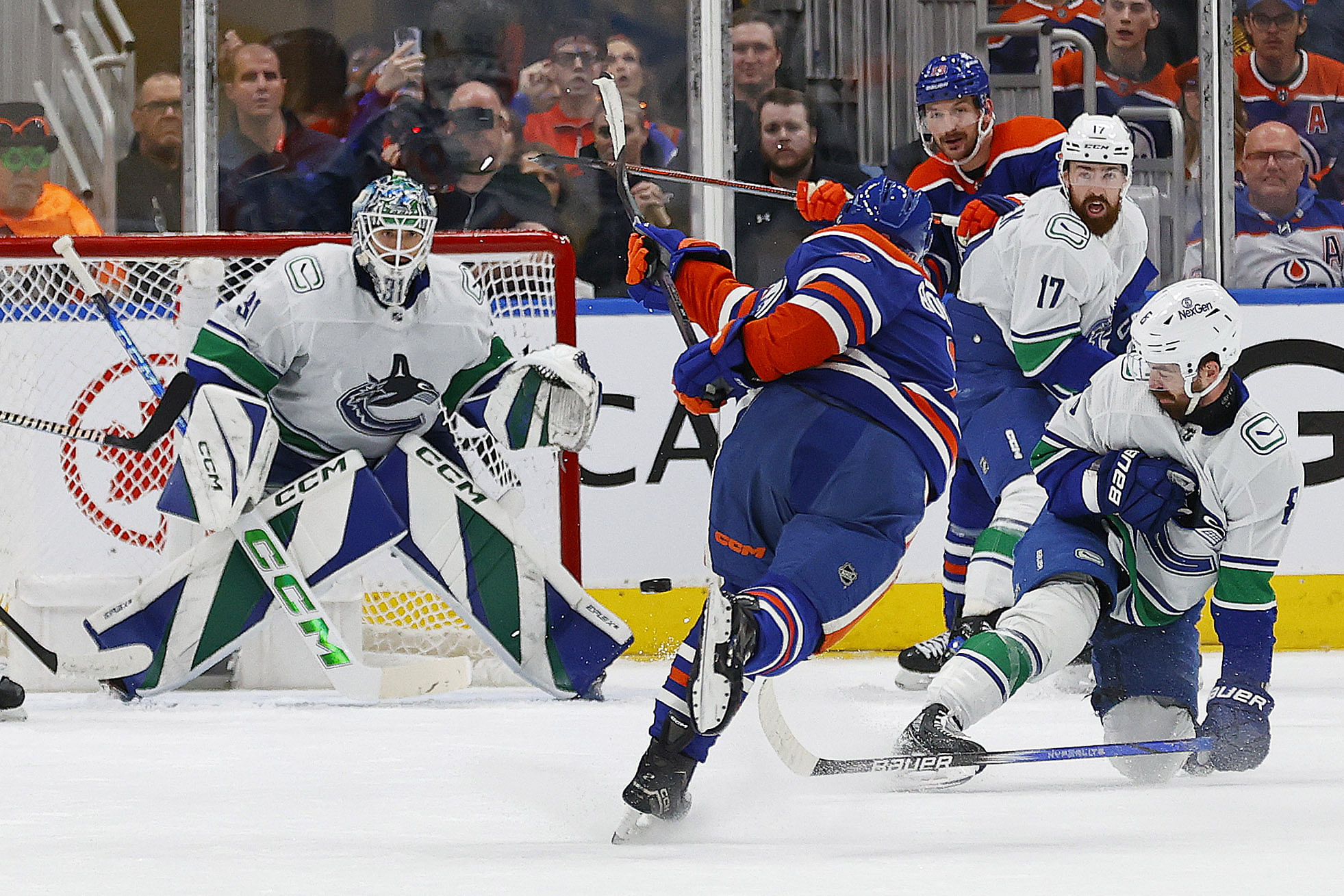 NHL: Stanley Cup Playoffs-Vancouver Canucks at Edmonton Oilers