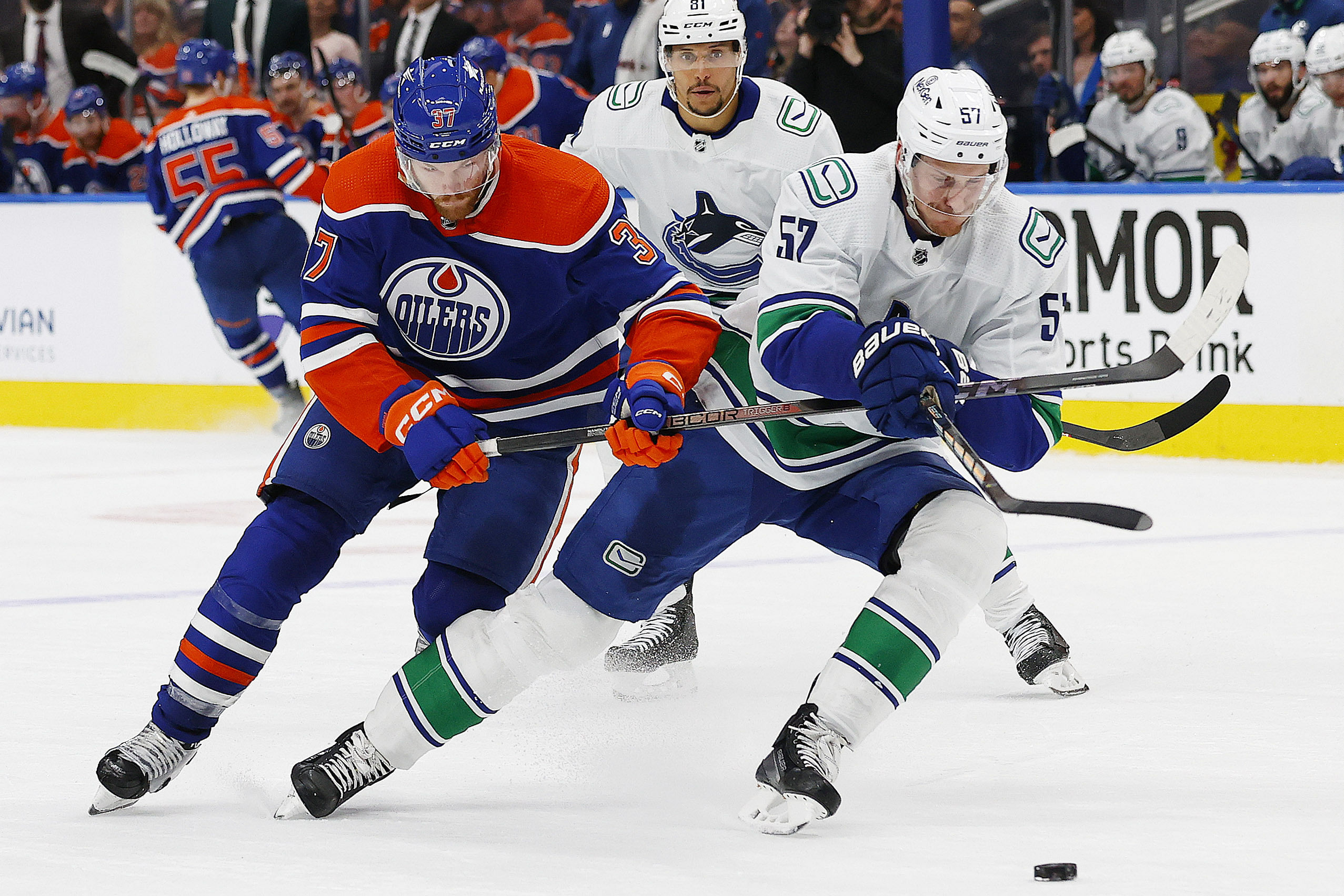 NHL: Stanley Cup Playoffs-Vancouver Canucks at Edmonton Oilers