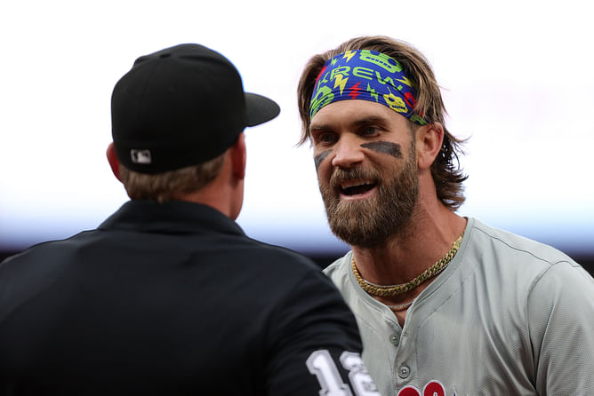 “Are you related to Angel Hernandez?”; “Umpires ruin the game” - MLB fans react as Bryce Harper gets ejected during Phillies vs. Rockies game