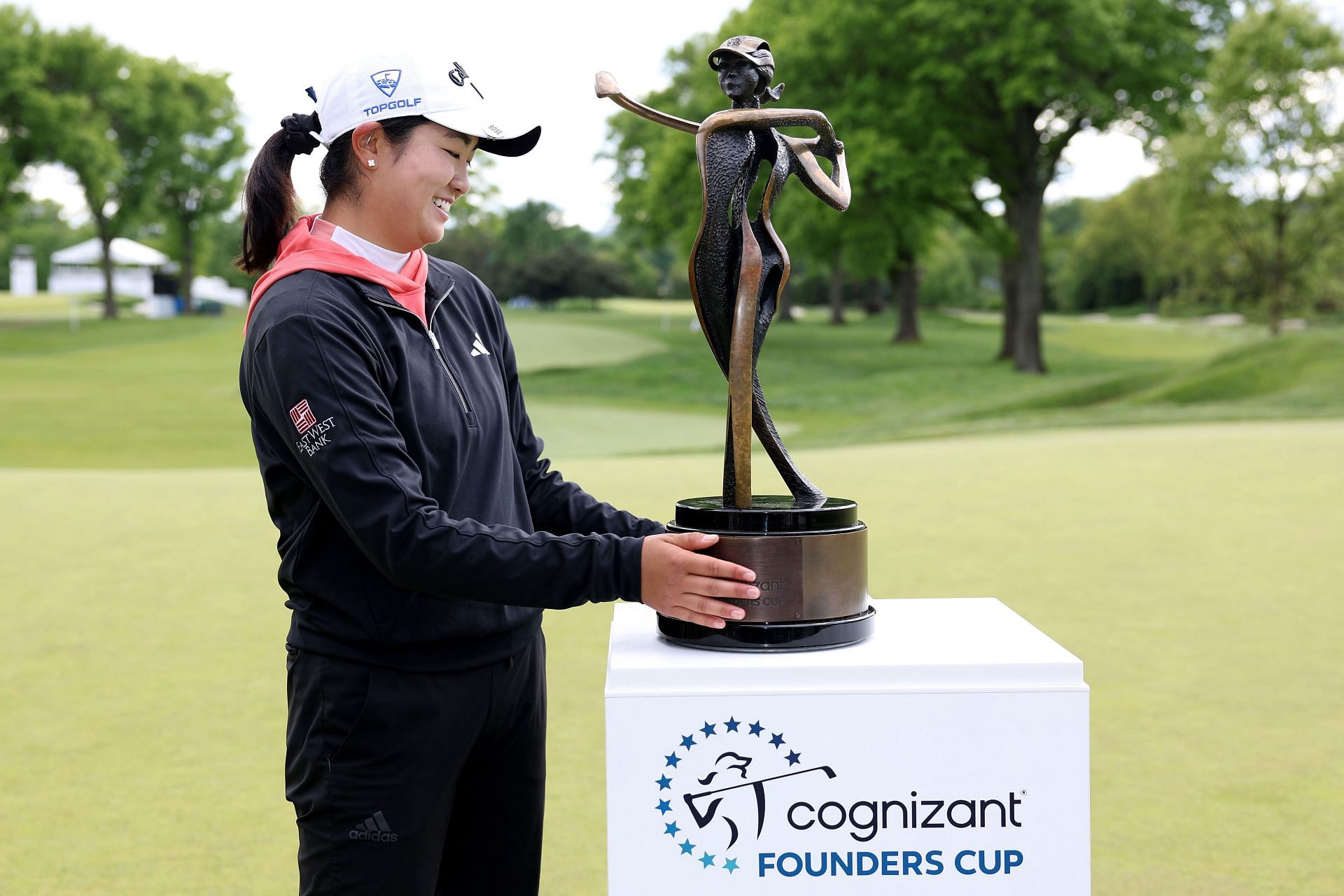 Rose Zhang of the United States after winning the Cognizant Founders Cup at Upper Montclair Country Club in Clifton, New Jersey. (Photo by Elsa/Getty Images)