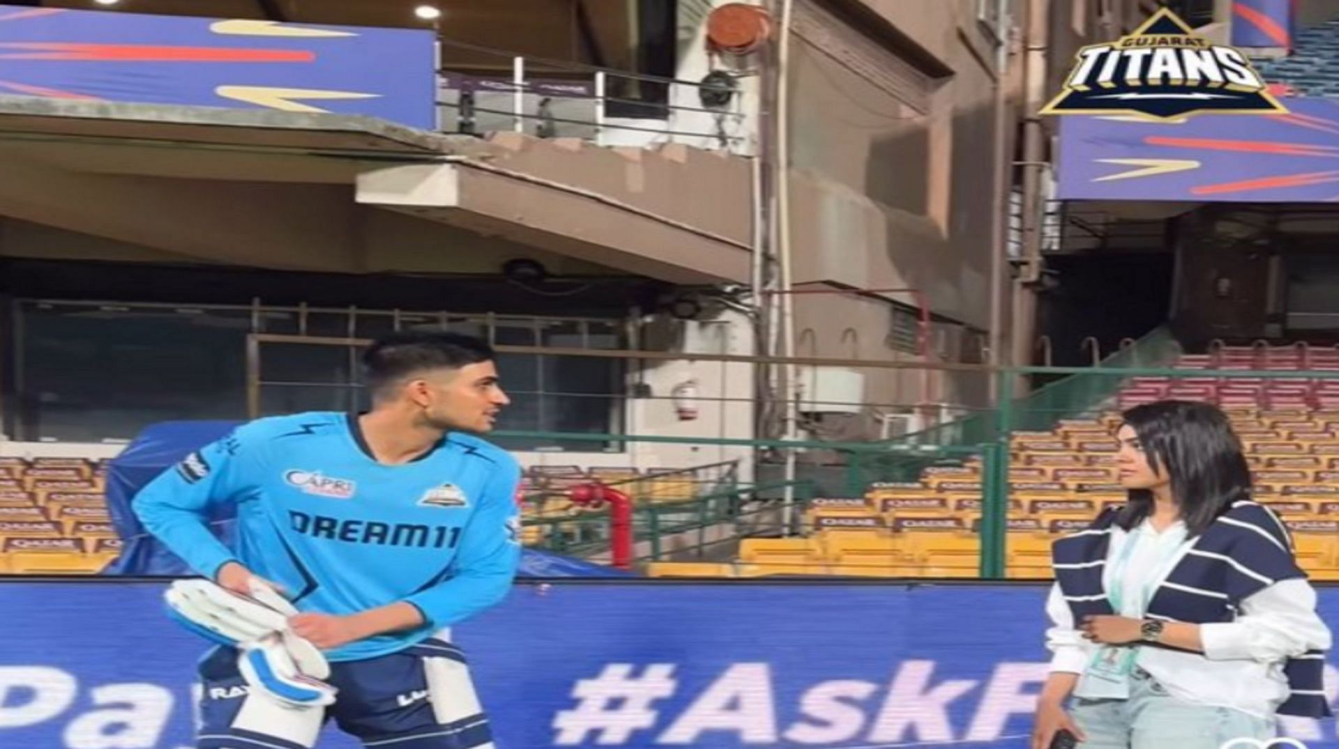 Shubman Gill was spotted providing valuable tips to Harleen Deol [Image: GT on X] 