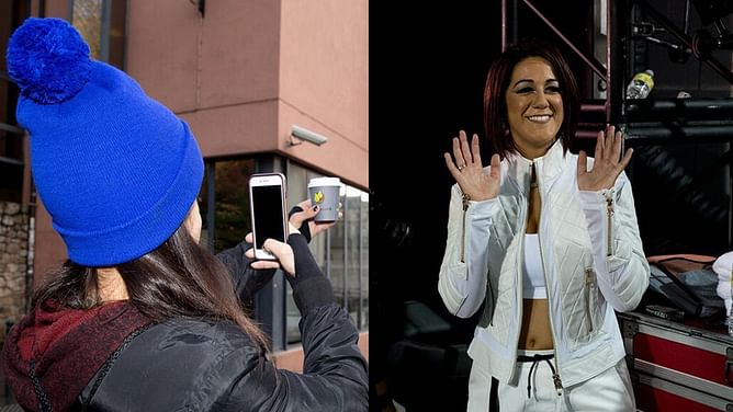 "I took these pics" - Bayley comments on top AEW star's backstage photo