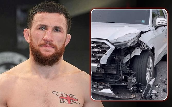 Merab Dvalishvili involved in major car accident in New York, shares video showing aftermath - "Thank God I'm okay"
