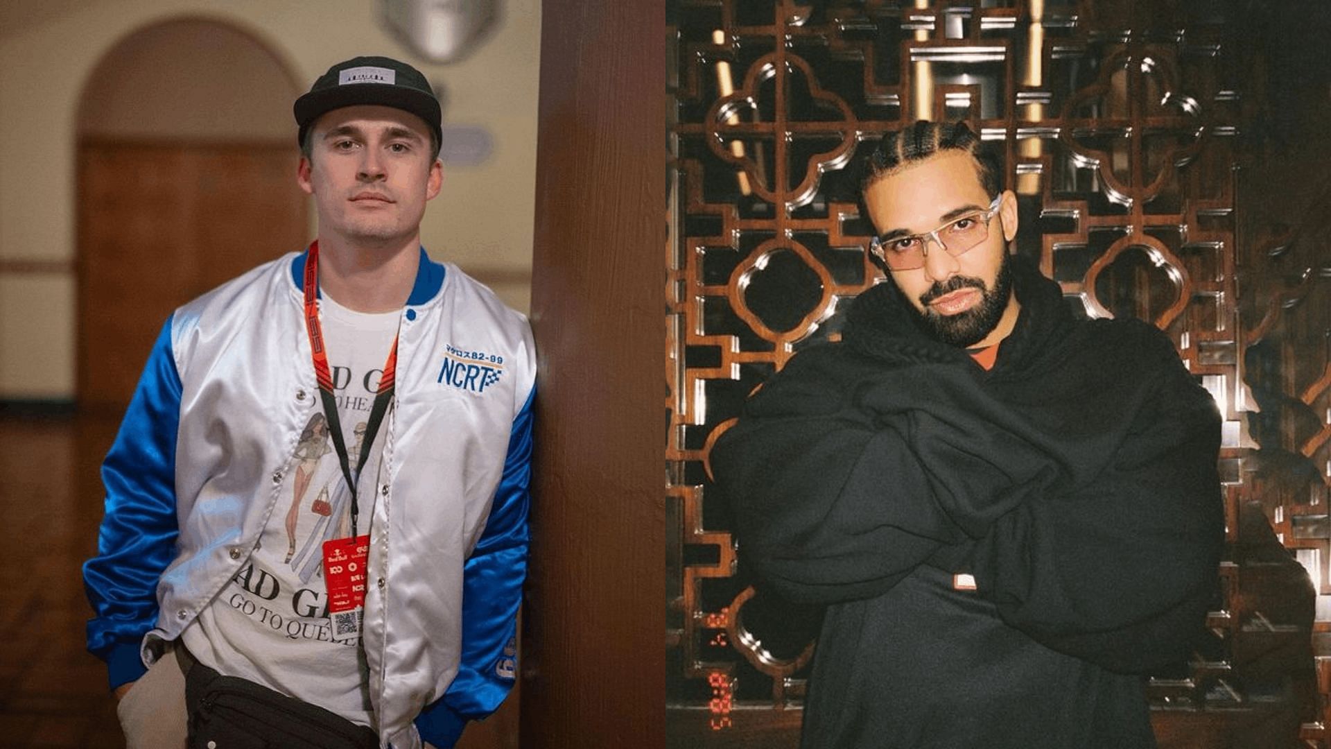 Ludwig revealed that he was copyright striked while listening to both artists on stream (Image via ludwigahgren and champagnepapi/Instagram)