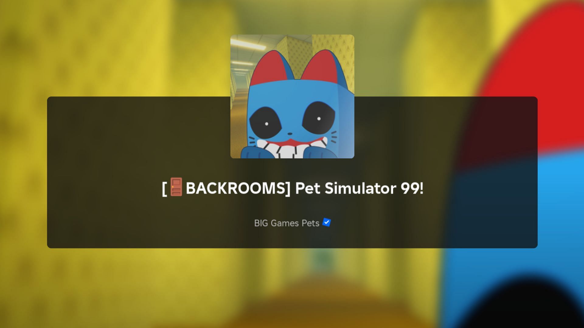 Featured cover of Pet Simulator 99 Backrooms Update