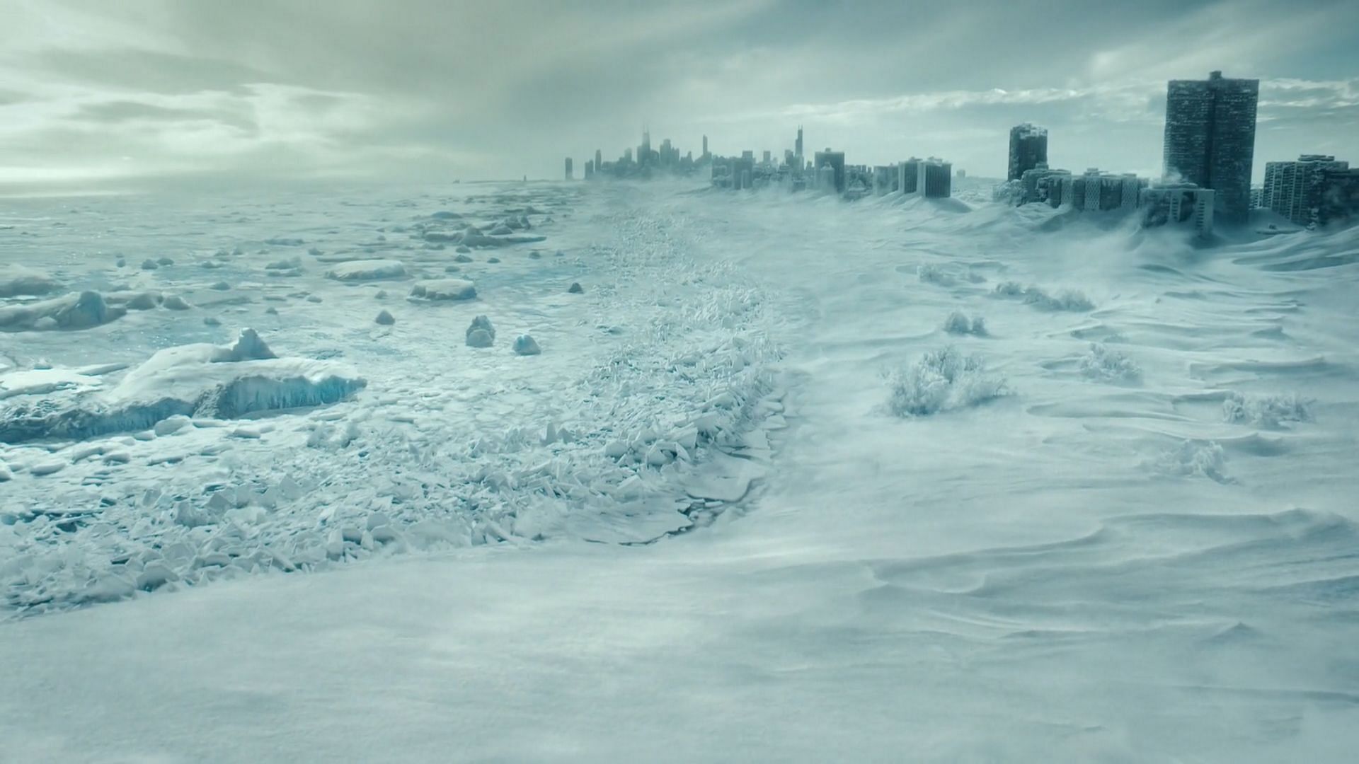 A reality where Earth is affected by the Polar Vortex, as seen in Dark Matter episode 4 (Image via Apple TV+)