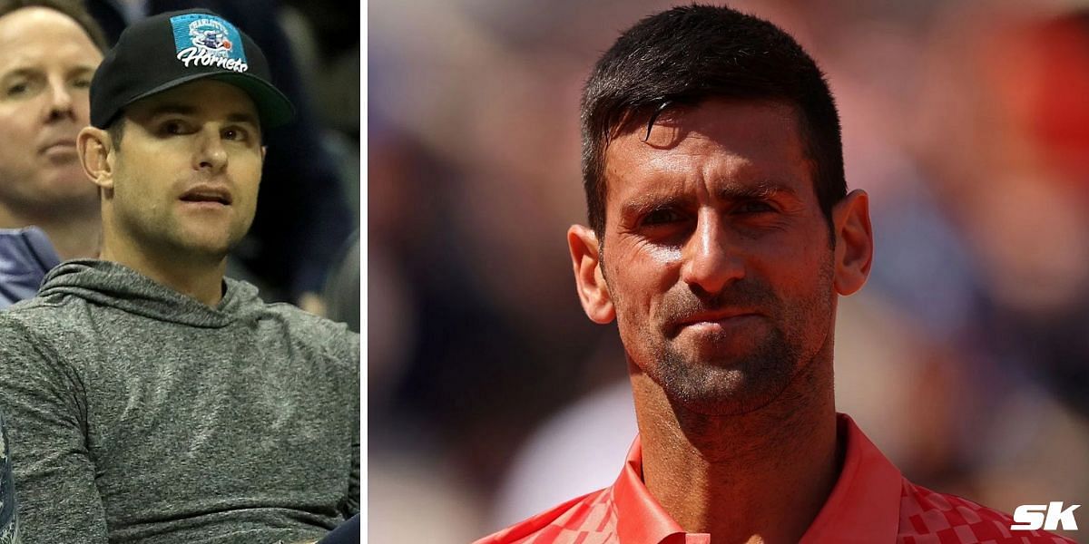 Andy Roddick (L) and Novak Djokovic
