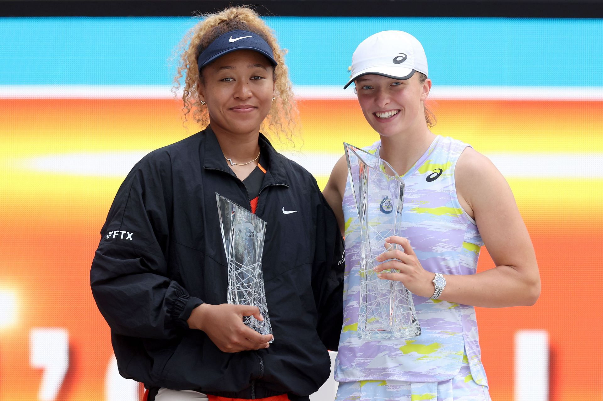 Naomi Osaka with Iga Swiatek. Photo: Getty