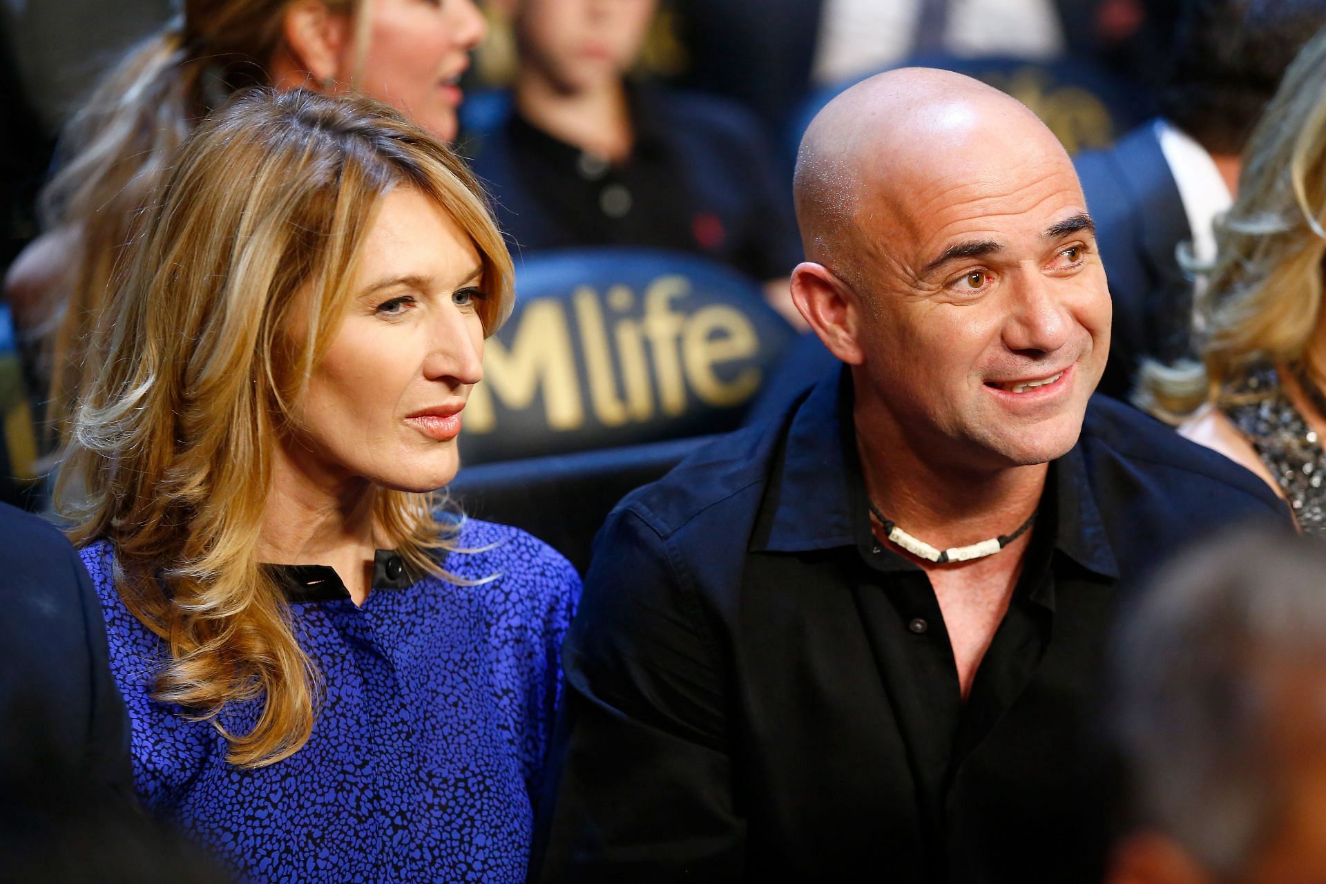 Steffi Graf and Andre Agassi at Leo Santa Cruz v. Jose Cayetano