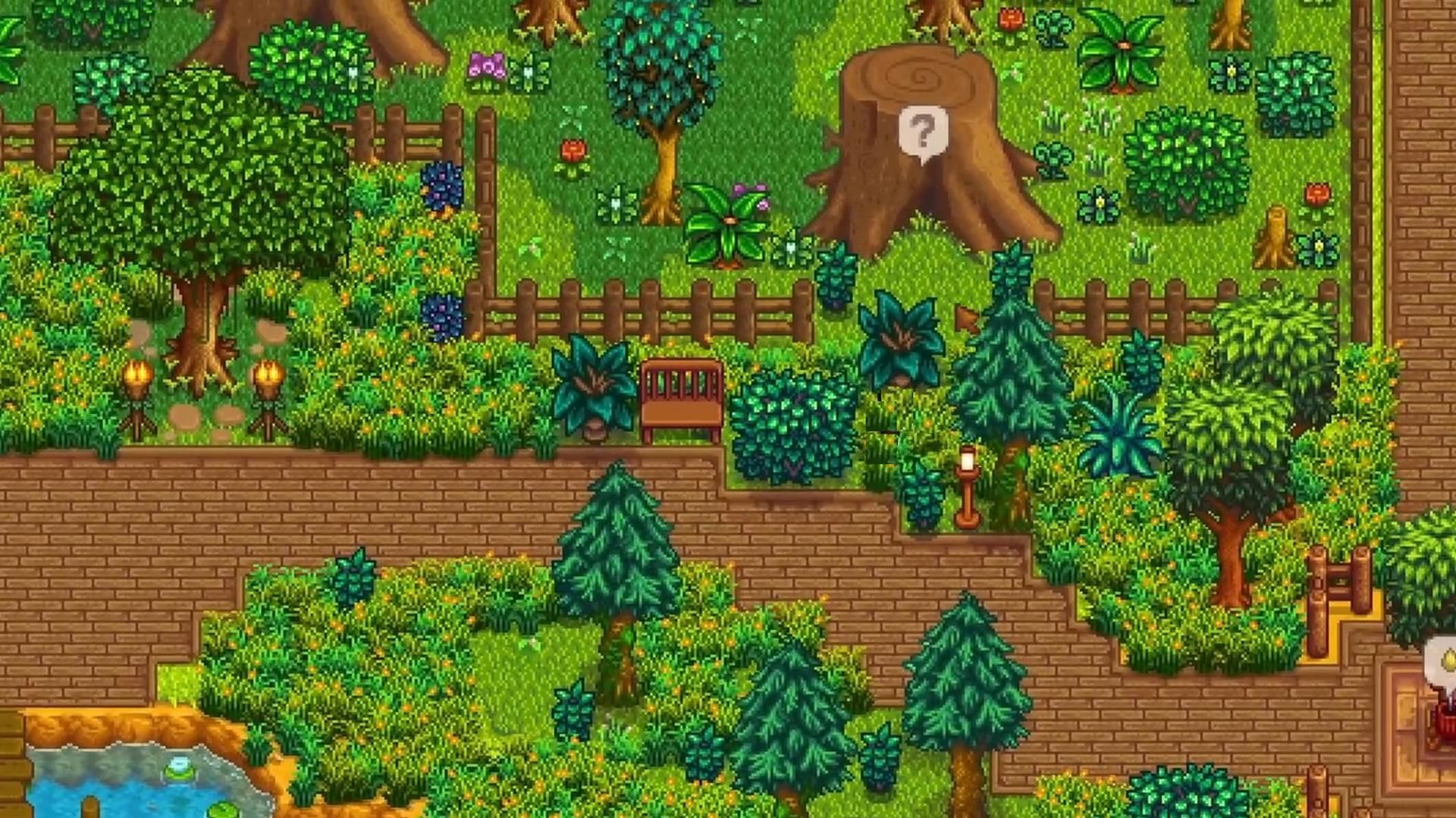 The Giant Stump has a question mark on it. (Image via ConcernedApe)