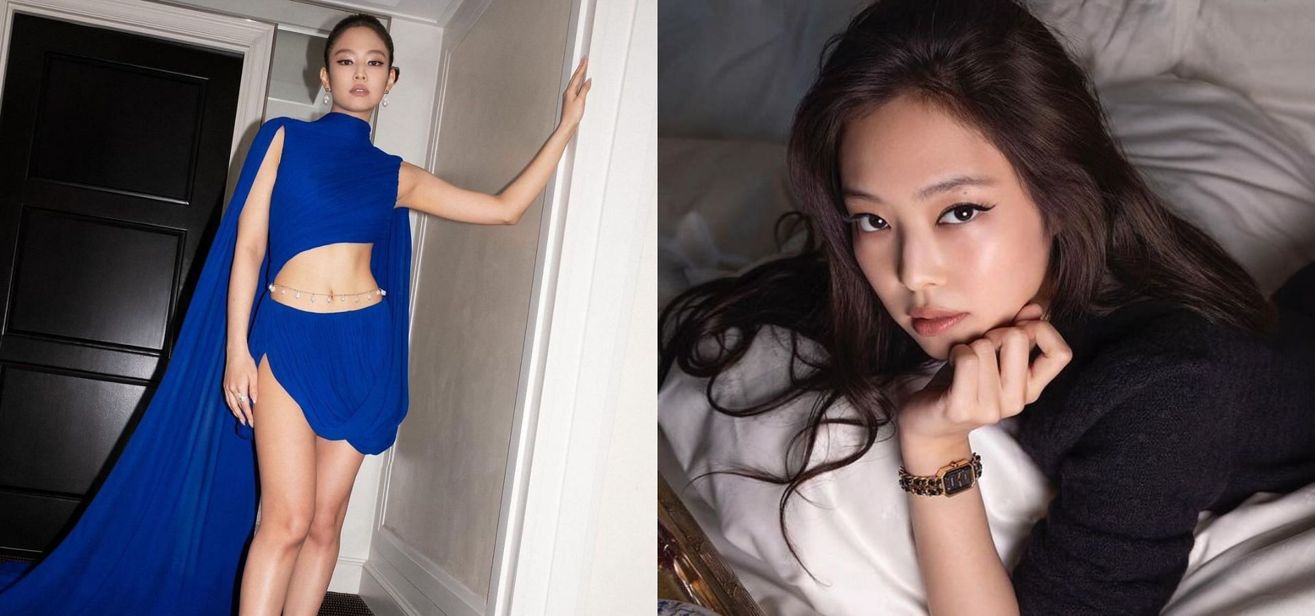 Jennie wears Ala&iuml;a designed outfit at the 2024 Met Gala (Images Via Instagram/@maisonalaia, @jennierubyjane) 