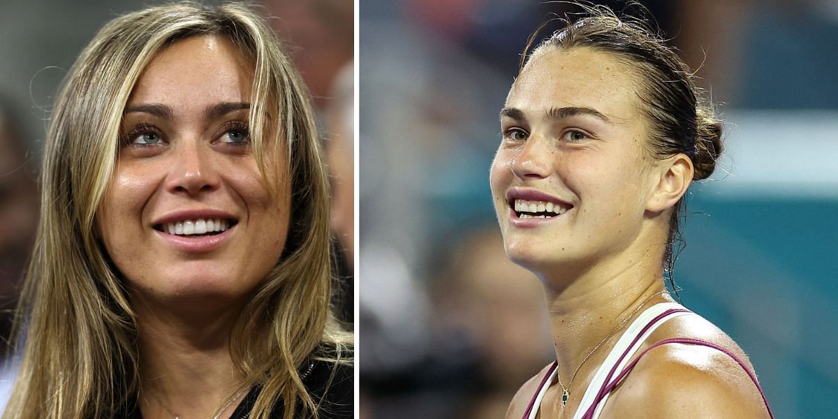 Paula Badosa (L) and Aryna Sabalenka(R)