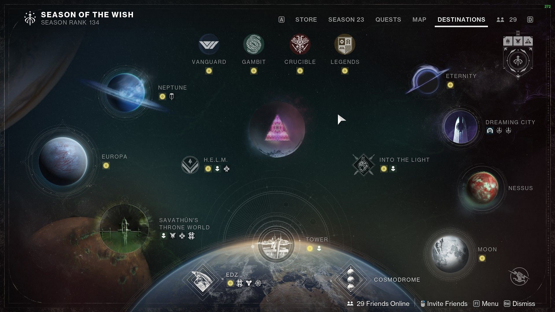 Destinations tab (Image via Bungie)