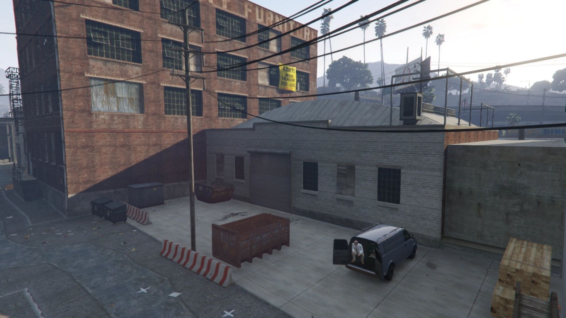 The Gun Van is in the back alley of the Videogeddon Arcade (Image via GTA Wiki)