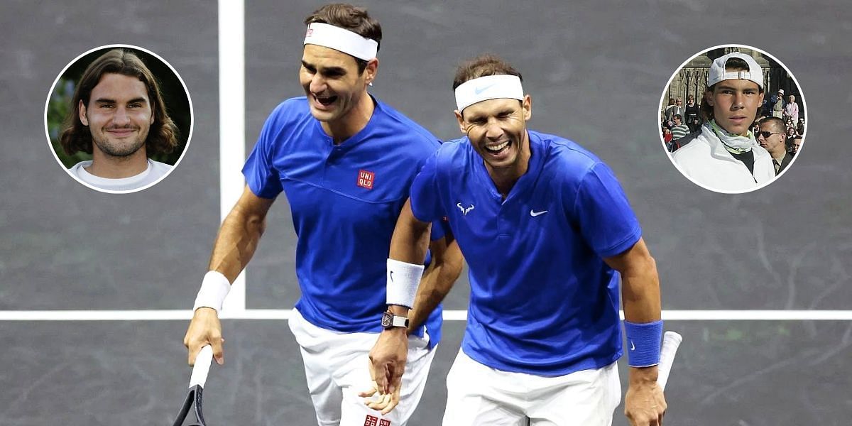 Roger Federer with Rafael Nadal at 2022 Laver Cup