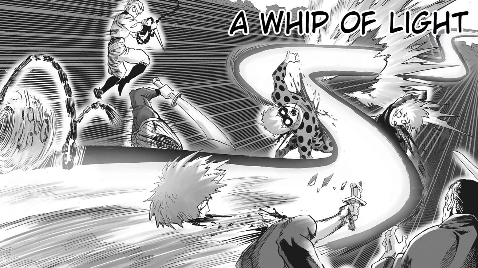 Flash&#039;s attack as seen in the One Punch Man manga (Image via Shueisha)