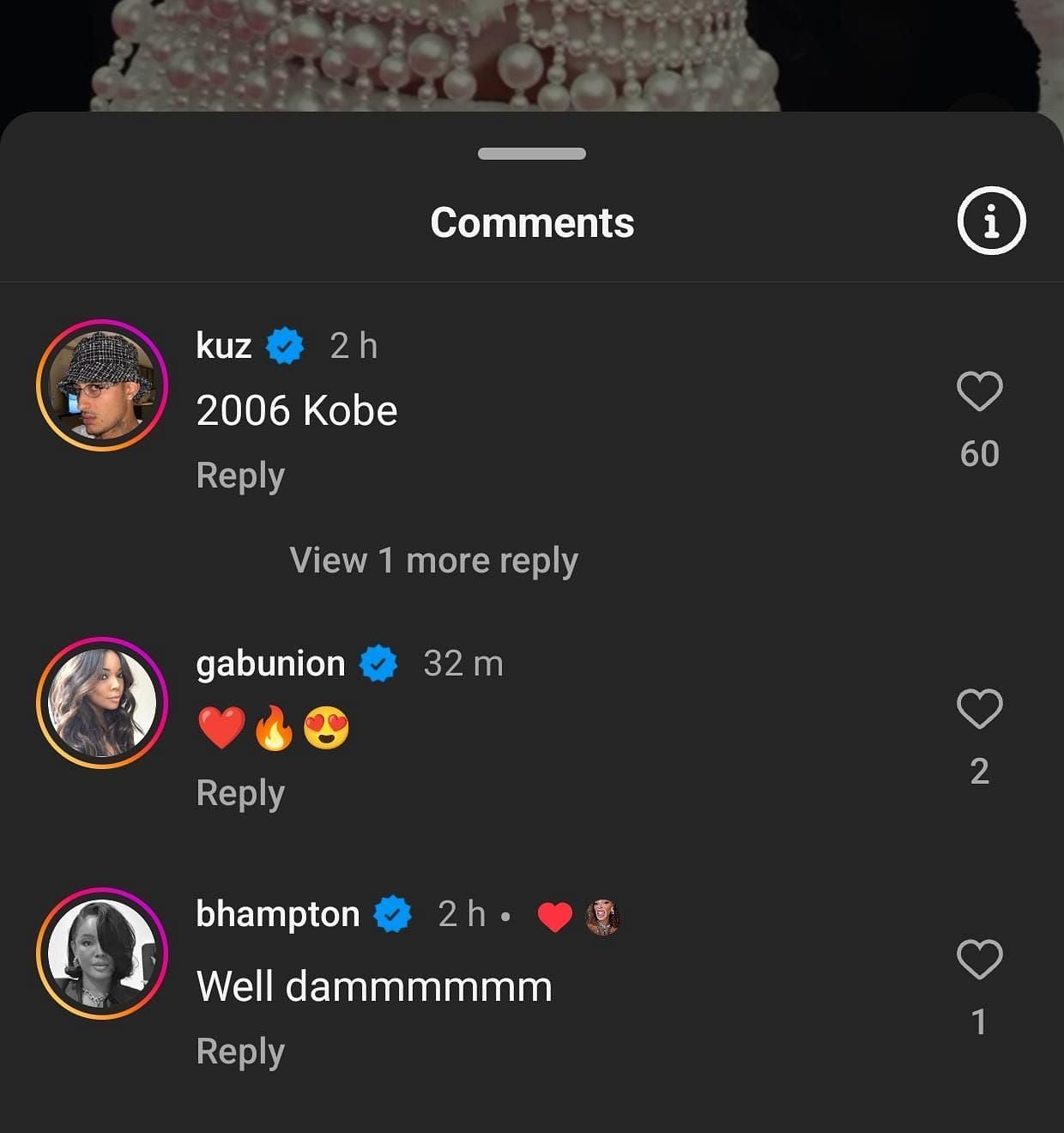 Kyle Kuzma&#039;s comment on Harlow&#039;s post