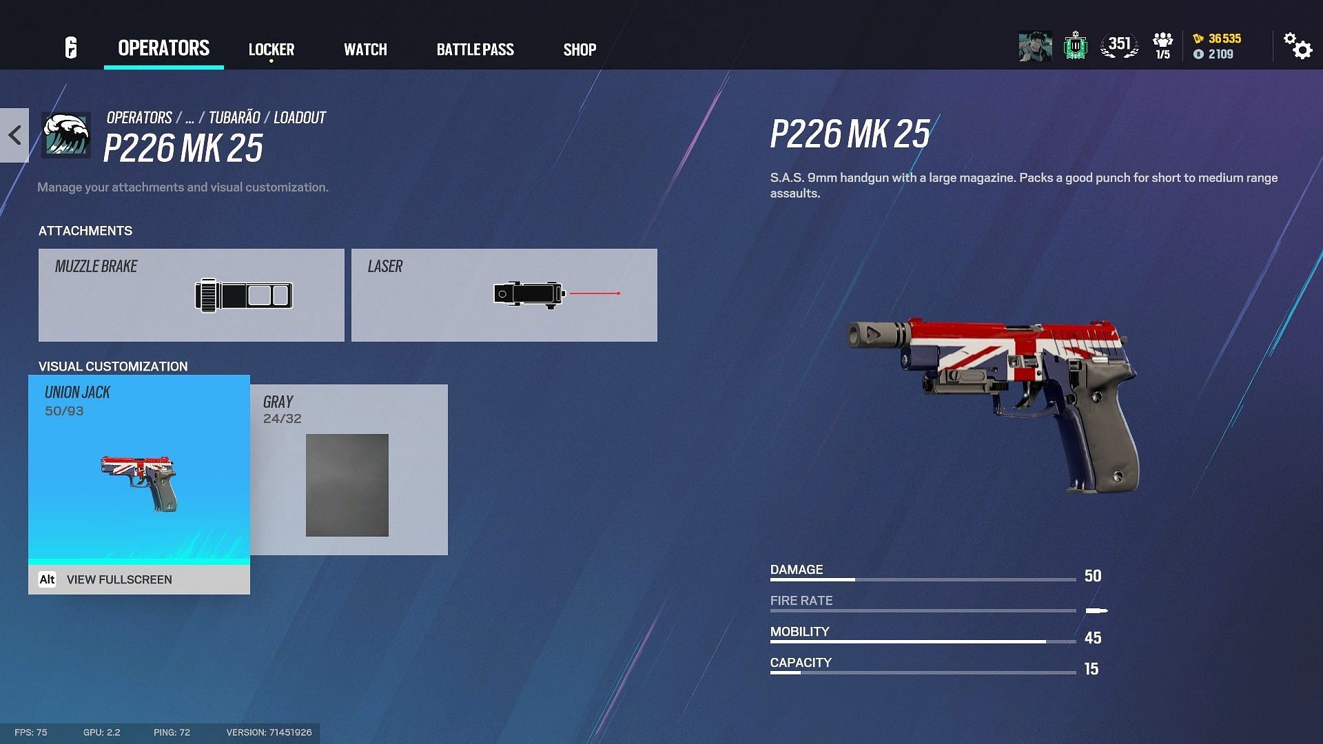 P22K handgun in Siege (Image via Ubisoft)