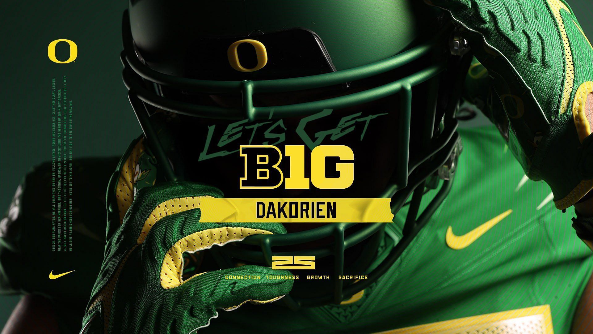 Oregon will be making its Big 10 debut in 2024 and is looking to have Dakorien Moore as part of their growth. (photo credit: Univ. of Oregon and Dakorien Moore via X)