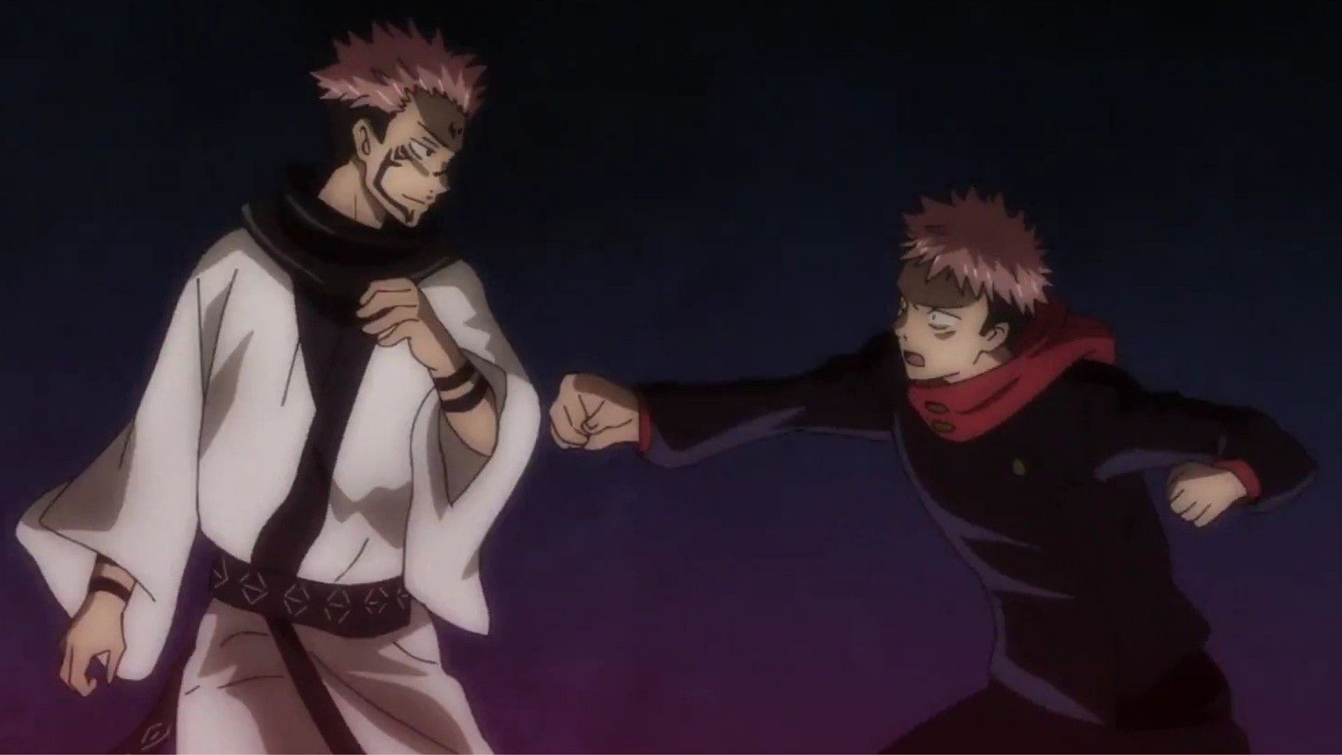 Sukuna and Yuji clash in the former&#039;s Innate Domain (Image via MAPPA)