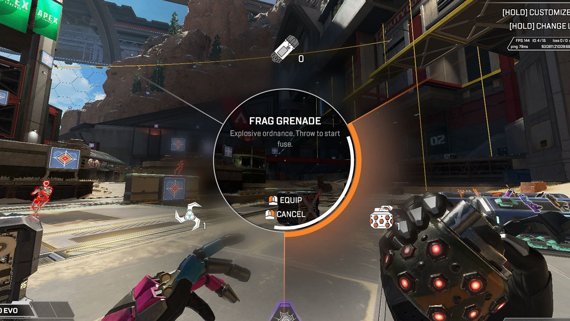 The grenade wheel lets you ping grenades in Apex Legends Season 21 (Image via Apex Legends)