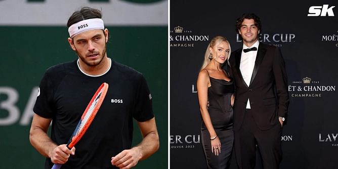 In Pictures: Taylor Fritz's girlfriend Morgan Riddle rues not taking precautions before watching his French Open 1R on rainy day, celebrates win
