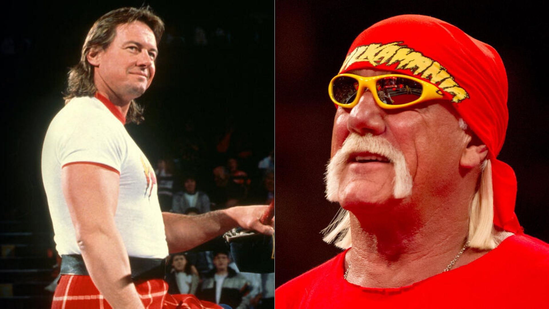 Roddy Piper (left); Hulk Hogan (right)