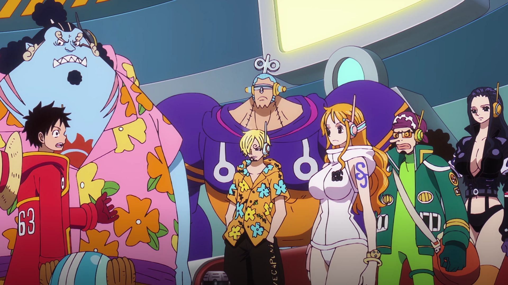 The Straw Hats inside Vegapunk&#039;s lab as seen in One Piece episode 1103 (Image via Toei Animation)