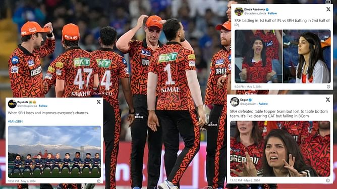 "It's like clearing CAT but failing in BCom" - Twitter reacts to SRH's tame defeat against MI in IPL 2024