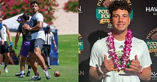 IN PHOTOS: Nebraska QB Dylan Raiola sweats it out on field during CFB offseason