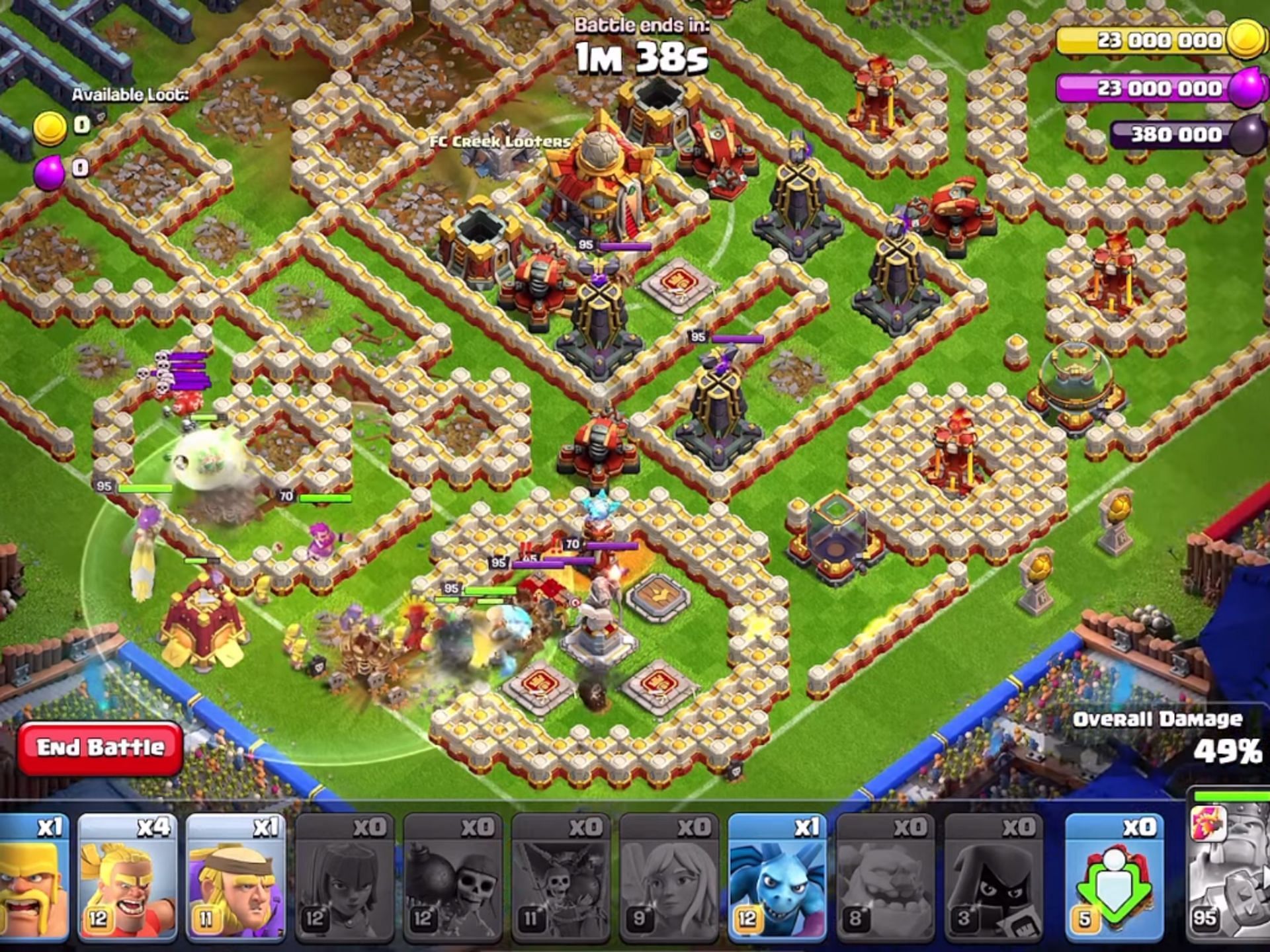 Balloons deployment in Clash of Clans Impossible Final Challenge (Image via Supercell)