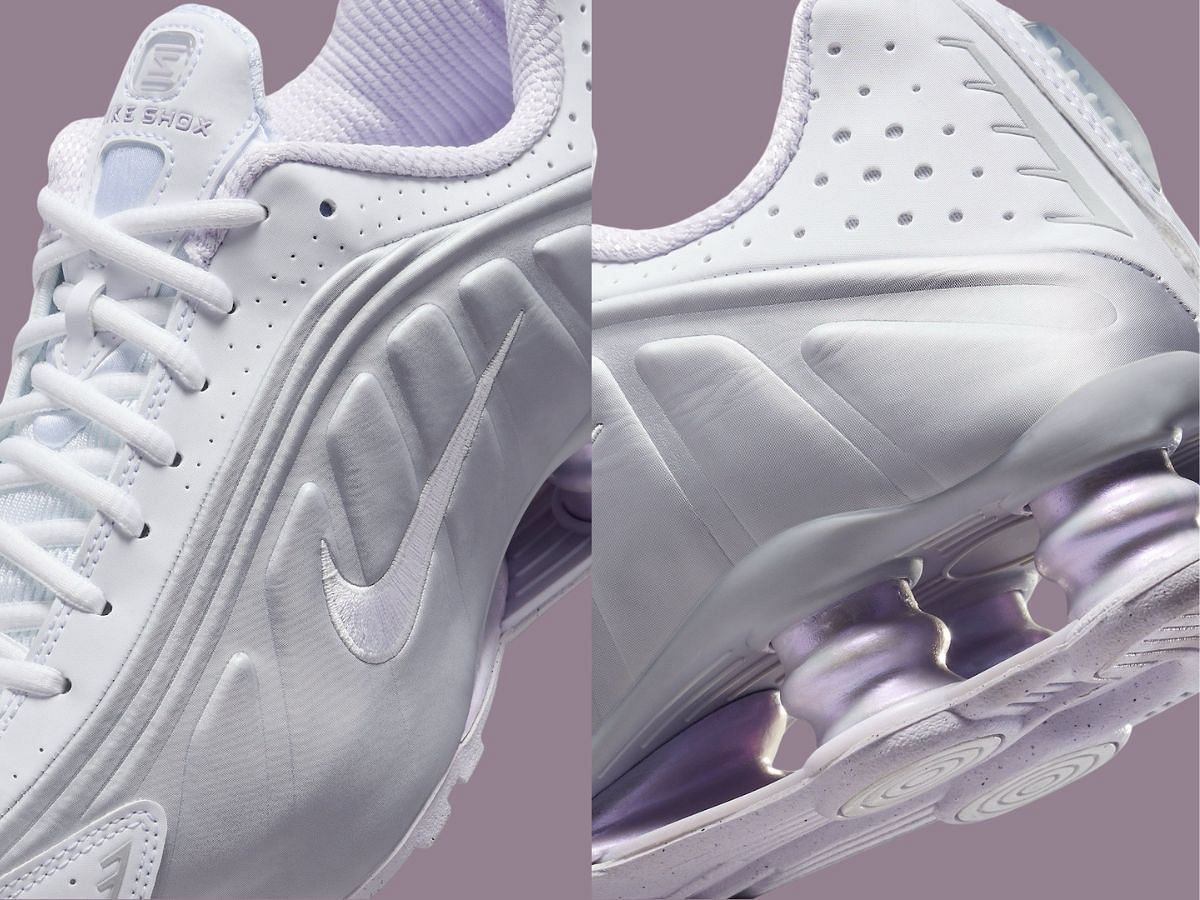 Shox R4 &ldquo;White/Metallic Platinum&rdquo; sneakers: Features explored (Image via Twitter/@SBDetroit)