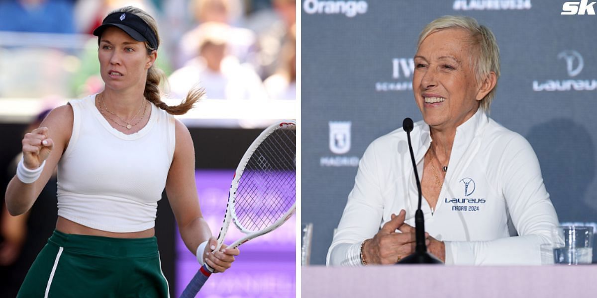 Danielle Collins (L) and Martina Navratilova (R) [Source: Getty Images]