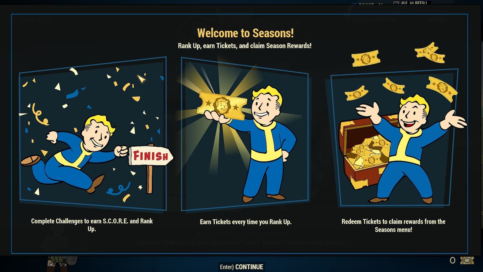 Earn S.C.O.R.E. to rank up in Seasons (Image via Bethesda Game Studios)