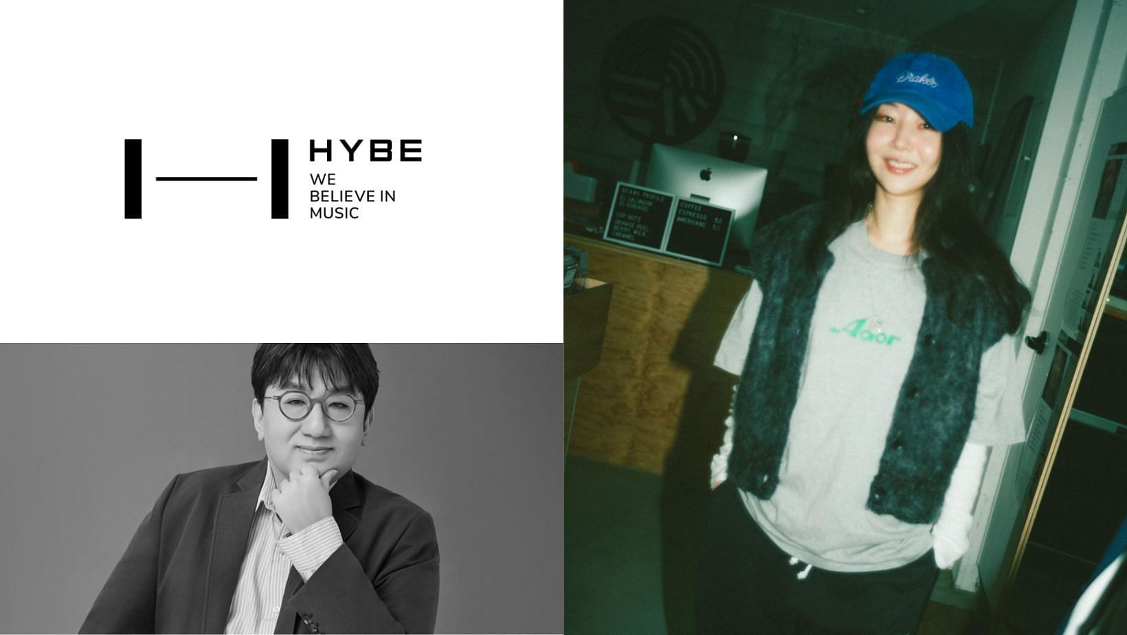 HYBE accuses Min Hee-jin for allegedly using deragatory remarks for female employees. (Images via Instagram/@min.hee.jin and HYBE website)