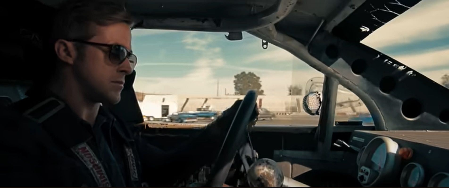 A screenshot from the trailer of the 2011 film Drive (Image via Rotten Tomatoes Trailer, Drive trailer, 0:40)
