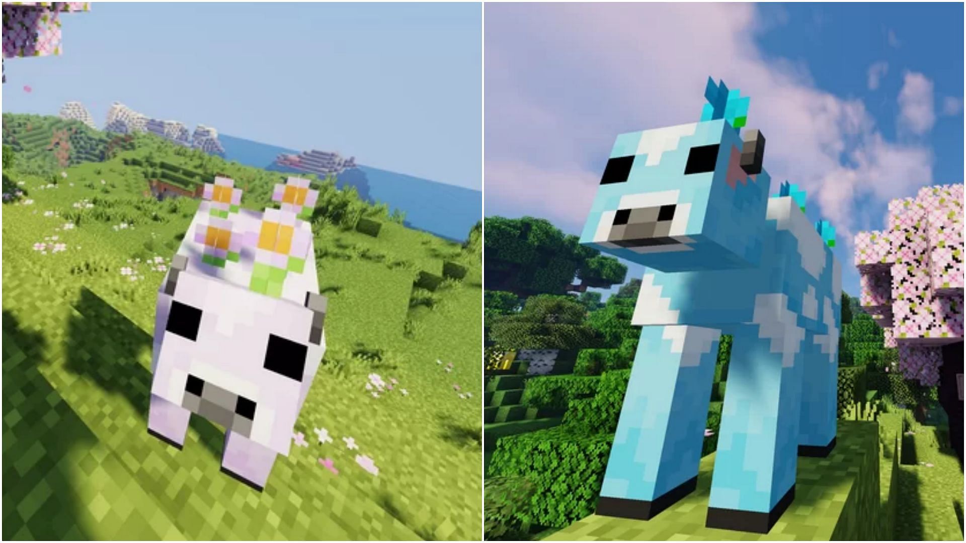 Moobloom texture pack adds different variants of moobloom (Image via PlanetMinecraft)