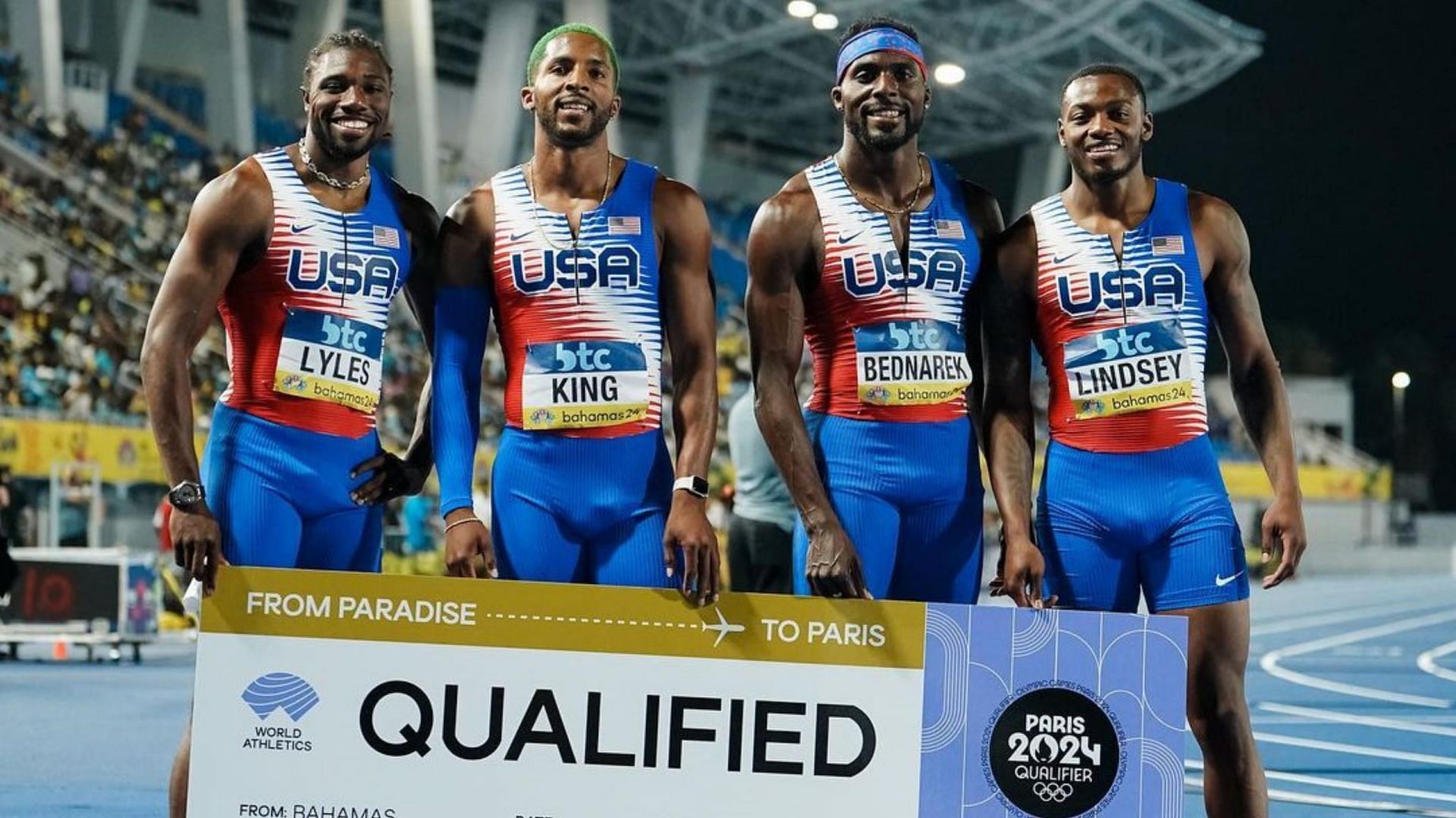 "On to Paris" Noah Lyles and Team USA dominate the field in 4x100m relay at the World Athletics