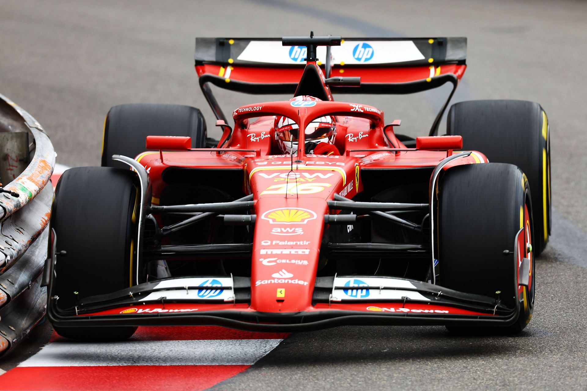 Charles Leclerc during the Monaco GP qualifying