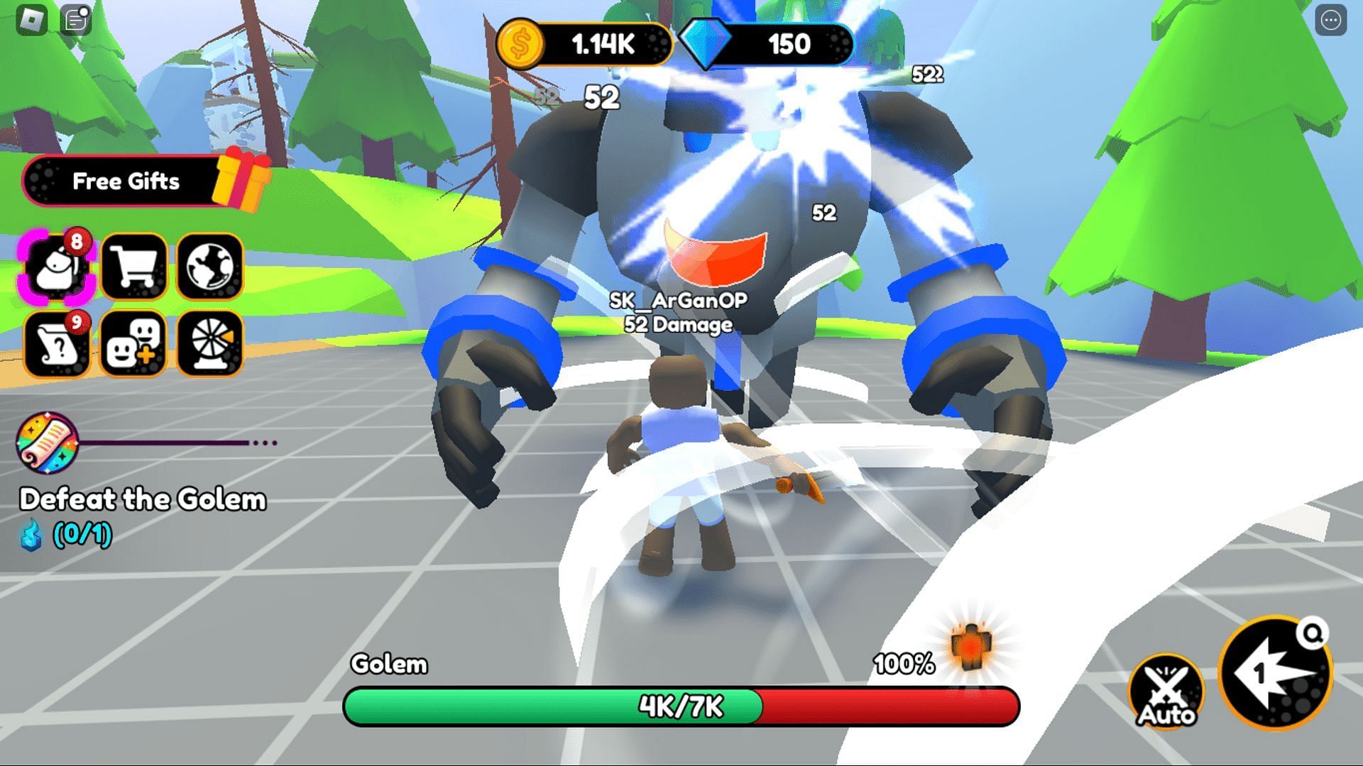 Gameplay screenshot from Prota Simulator (Image via Roblox)